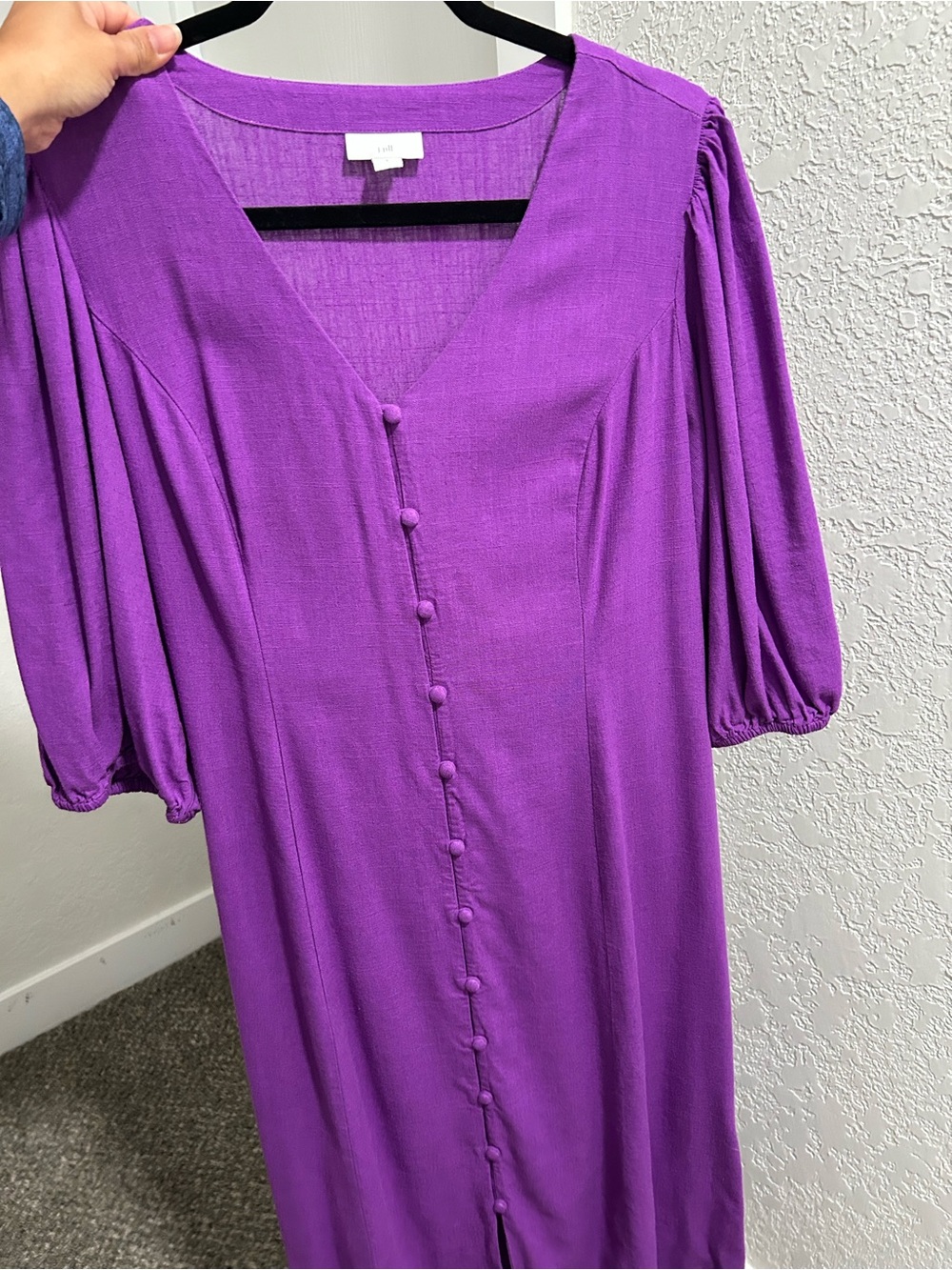 J. Jill Bright Purple Button-Front Maxi Dress